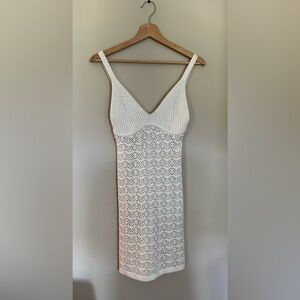 Elegant White Knit Dress